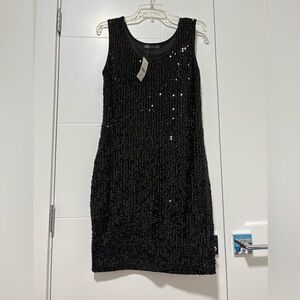 Suzy Shier Black Sequin Mini Dress
